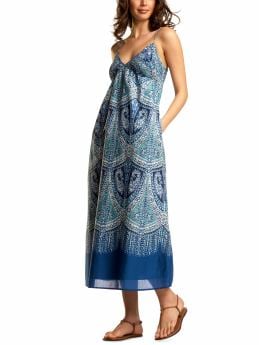 Gap Long blue paisley-printed dress