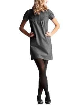 Women: Twill henley dress - grey