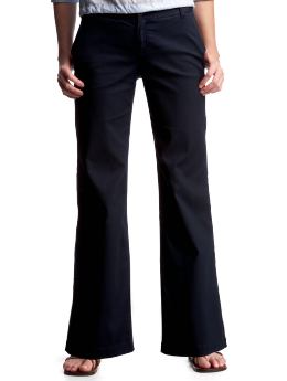 Women: Wide leg dobby pants - true navy