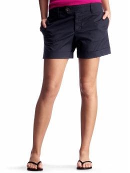 Women: Cuffed tab-waist shorts - true navy