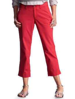 Women: Colored capris - strawberry