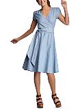 Women's Clothing: Women's Clothing: Chambray wrap dress: Dresses | Gap