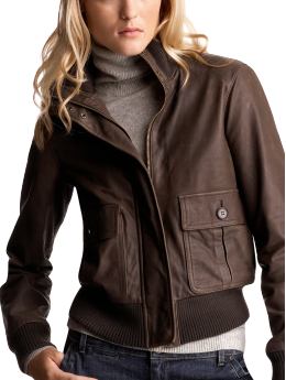 Women's Clothing: Women's Clothing: Leather bomber jacket: Leather Outerwear | Gap