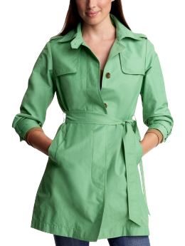Women: Belted trench - mineral green