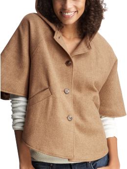 Women: Wool blend cape - camel