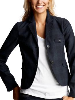 Women's Clothing: Women's Clothing: Wool-blend shrunken blazer: Jackets Outerwear Event | Gap : notched collar wool spandex polyester clothing