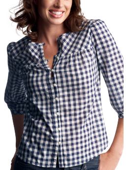 Gap.com: Women: Womens: Button-front gingham shirt: Tops: New Arrivals from gap.com