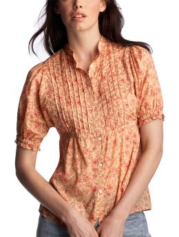 Women: Floral empire top - peach floral