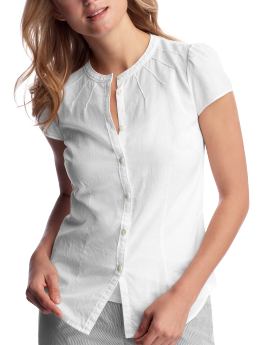Women: Fitted short-sleeve shirt - white