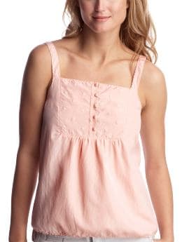 Women: Embossed bib-front cami - pink