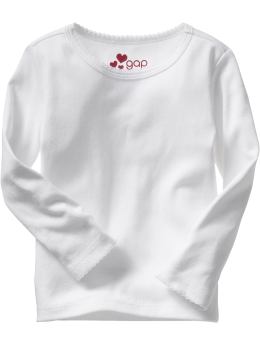 BabyGap: Picot-trimmed long-sleeved T - white