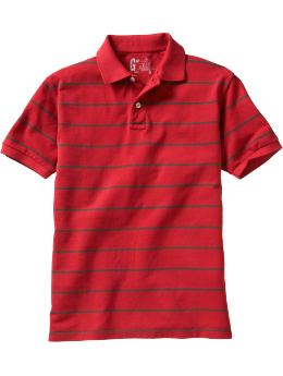 Men: Lonny stripe polo - cinnabar red