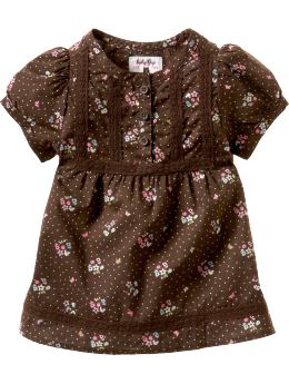 Gap.com: babyGap: Baby Girl: Floral print lace blouse: Infant 0-24 mos: Tops from gap.com