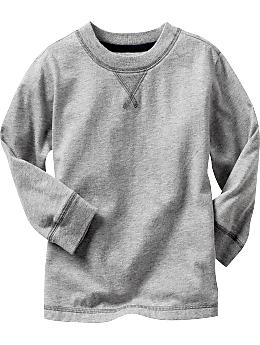 BabyGap: Solid crewneck long-sleeved T - gray