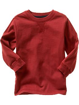 BabyGap: Solid crewneck long-sleeved T - red