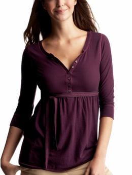 Gap.com: Women: Womens: 3/4 sleeve empire waist top: Long-sleeved: Tops :  sleeved henley 34 sleeve empire waist top long
