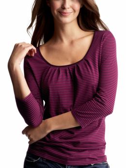 Gap.com: Women: Womens: Striped 3/4-sleeved scoop neck: Tops: New Arrivals :  sleeved scoop longer striped 34-sleeved scoop neck