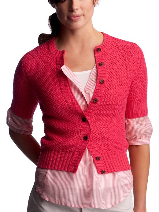 Women's Clothing: Women's Clothing: Elbow-sleeved waffle cardigan: Tops New Arrivals | Gap from gap.com