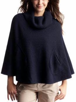 Women: Luxe poncho - navy