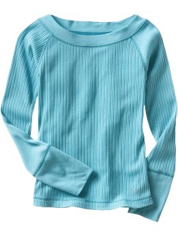 GapKids: Ribbed wideneck T - blue lagoon