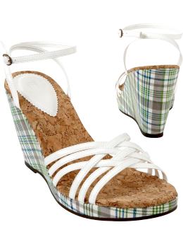 Gap Patent leather cork wedge - plaid