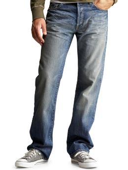 Men: Standard fit (medium wash) jeans - medium tint