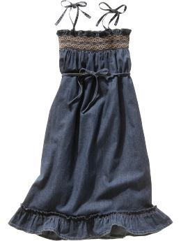 Gap.com: GapKids: Girls: Shirred denim dress: New Arrivals from gap.com