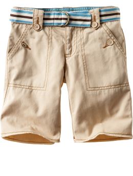 GapKids: Belted Bermuda shorts - soft gold