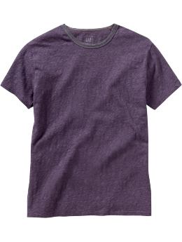 Men: Slub ringer T - purple heather