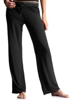 Women: Satin-detailed modal pants - black