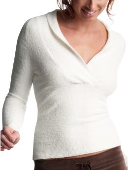 GapBody: Sherpa shawl-neck sweater - antique white