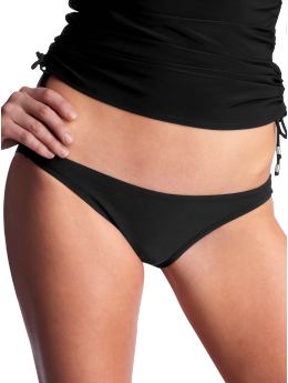 Women: Shiny low rise bikini - black