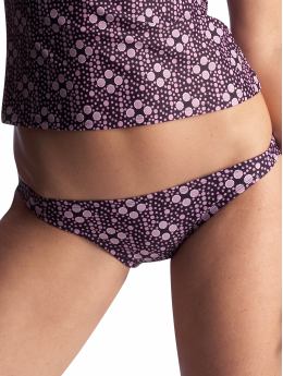 Women: Essential low rise bikini - vineyard w/ pale plum dots