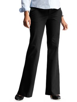 Maternity: Hidden panel mini-striped wide leg trousers - black stripe