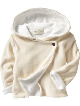 BabyGap: Organic wrap velour hoodie - natural