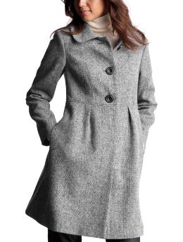 Women: Tweed pleated lady coat - tweed