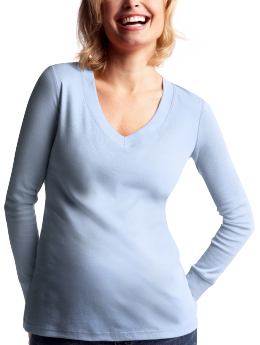 Maternity: New favorite long-sleeved V-neck T - light blue day b8902