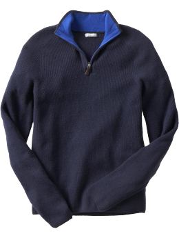 Men: Cashmere half-zip sweater - navy Men: Cashmere half-zip sweater - navy