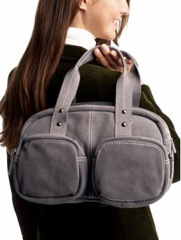 Women: Suede duffel - gray