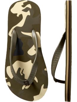 GapKids: Printed flip flops - olive camo