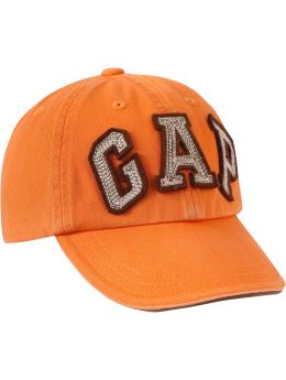 GapKids: Athletic arch logo baseball hat - holiday orange