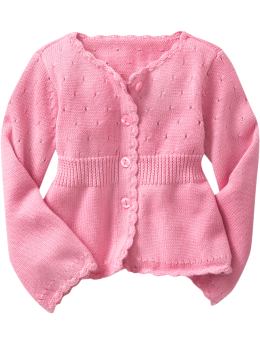 BabyGap: Ribbed empire cardigan - pink taffy