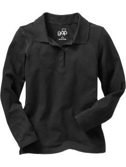 GapKids: Long-sleeved uniform polo - black