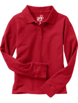 GapKids: Long-sleeved uniform polo - modern  red