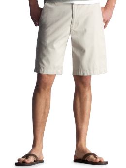 Men: Flat front shorts - stone