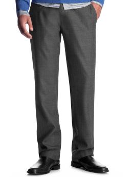 Men: Slim fit wool herringbone pants - gray/black
