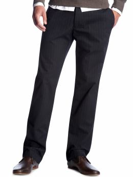 Men: Slim fit pinstriped pants - navy