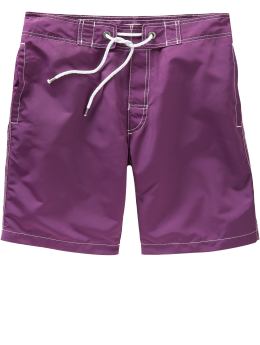 Men: Solid swim trunks - razzleberry