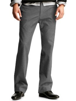 Men: Clean relaxed fit striped dress pants. - dark charcoal