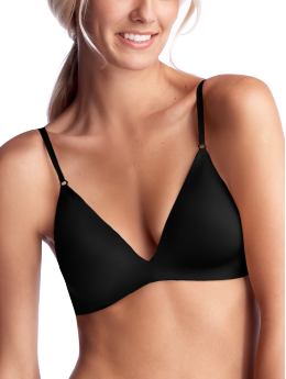 Women: Ultra sheer wireless plunge bra - black